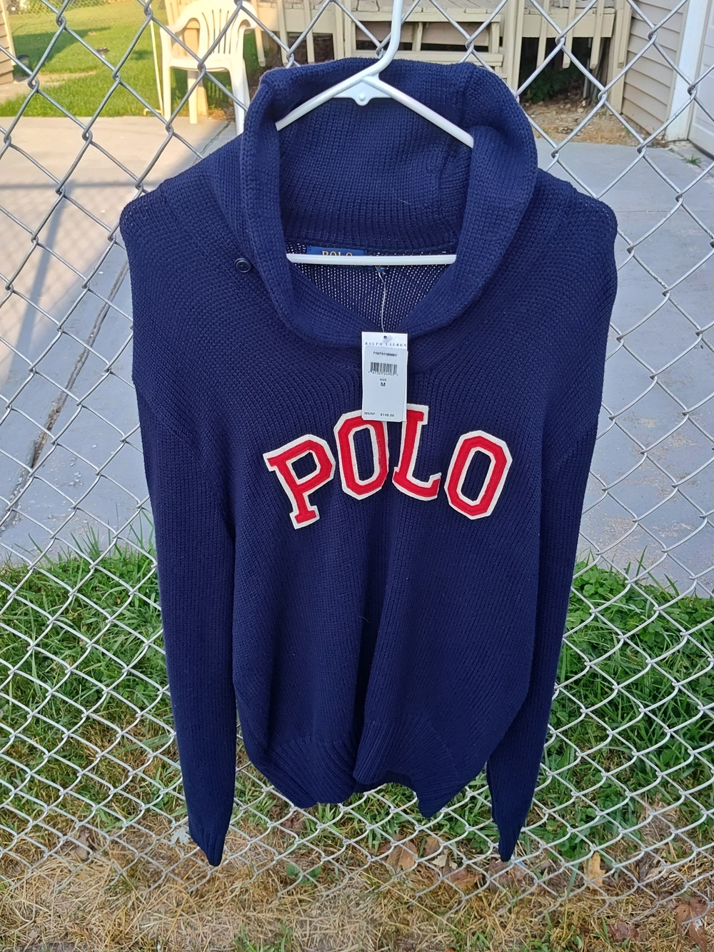 Ralph Lauren Polo Navy Knit Sweater Size Medium